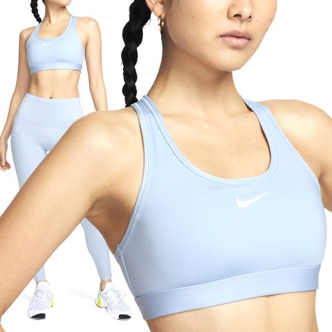 NIKE 耐吉 AS W NK SWSH MED SPT Bra 女款 藍色 中度 支撐 運動 內衣 DX6822-440