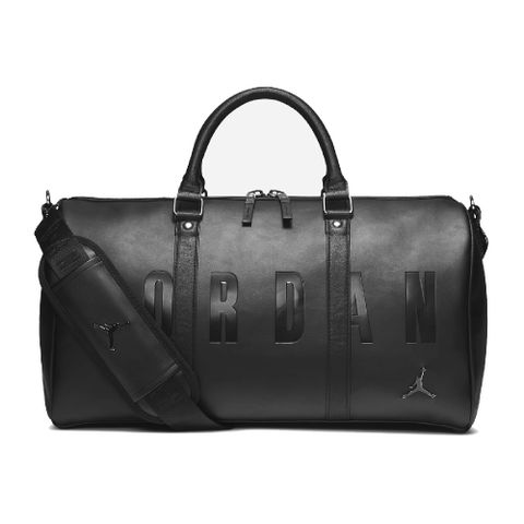 Nike 手提包 Jordan Duffle Bag 男女款 喬丹 飛人 外出 旅行 行李袋 斜背 黑 銀 JD2023013AD001 JD2023013AD-001