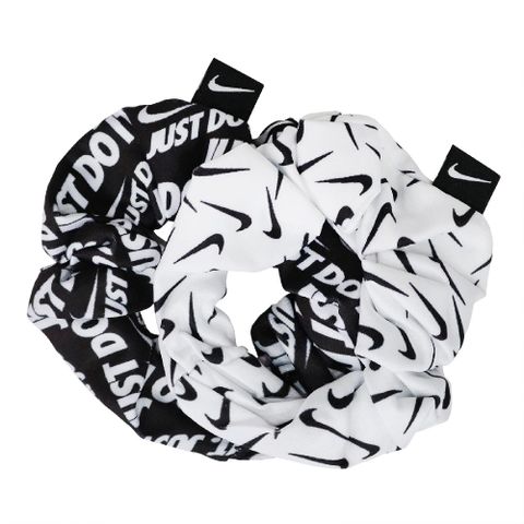 Nike 髮圈 Gathered Hair Ties 男女款 JDI 大腸圈 髮飾 馬尾 兩入一組 黑 白 N100245512-7OS