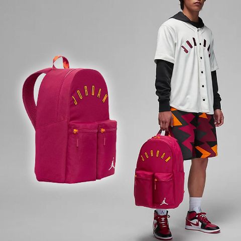 Nike 耐吉 包包 Jordan 男女款 桃紅 橘 後背包 筆電包 雙肩背 隔層 側邊水壺袋 喬丹 JD2333007AD-002