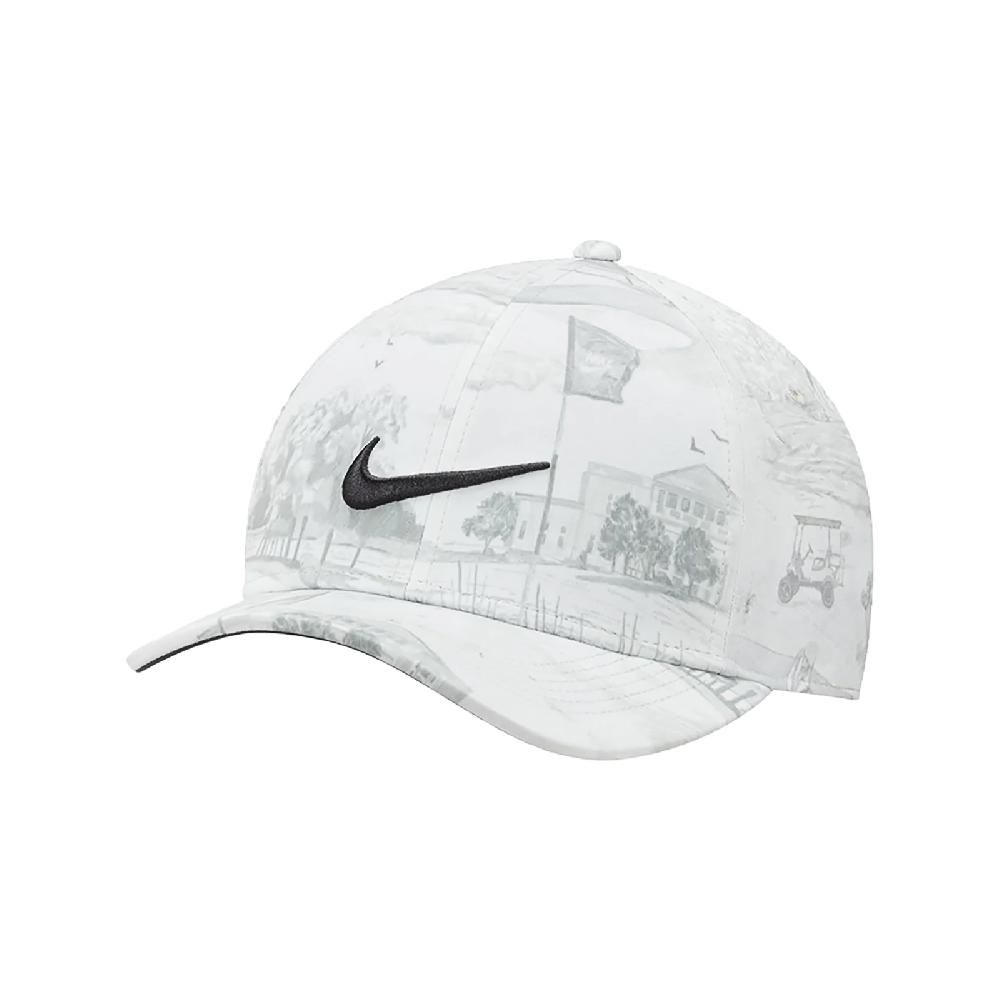 Nike 高爾夫帽Golf Cap 男女款黑白印花素描仿舊毛圈布鴨舌帽老帽