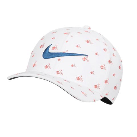 Nike 帽子 AeroBill Classic99 男女款 白 藍 龍蝦 印花 刺繡 鴨舌帽 老帽 高爾夫球帽 DH1966-100