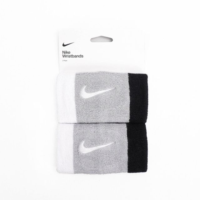  Nike Swoosh [N0001586016OS] 加長腕帶 2入 運動 打球 健身 吸濕 排汗 黑灰