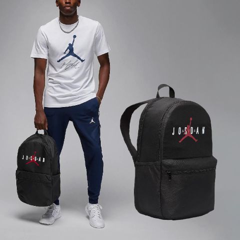 Nike 耐吉 後背包 Jordan 黑 紅 13吋 多夾層 喬丹 筆電包 雙肩包 背包 JD2413006AD-005