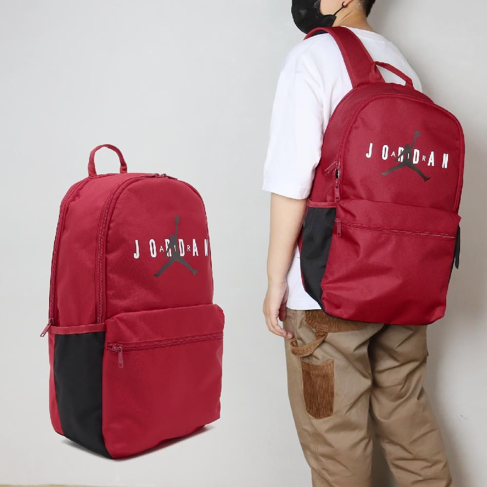 NIKE 耐吉   後背包 Jordan Backpack 紅 黑 13吋 多夾層 喬丹 筆電包 雙肩包 背包 JD2413006AD-003