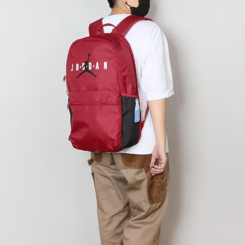 NIKE 耐吉   後背包 Jordan Backpack 紅 黑 13吋 多夾層 喬丹 筆電包 雙肩包 背包 JD2413006AD-003