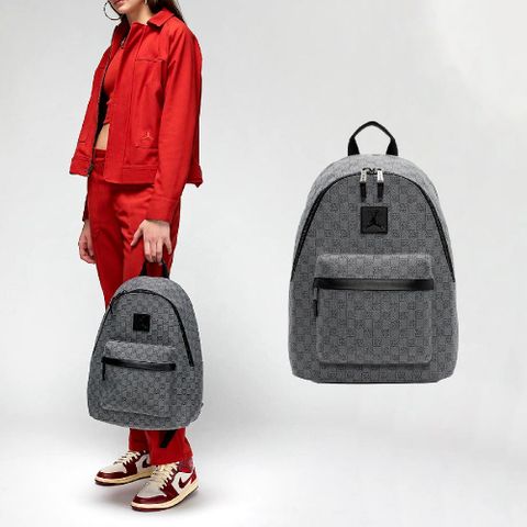 Nike 耐吉 後背包 Jordan Monogram Backpack 灰 黑 13吋 筆電包 雙肩包 背包 JD2413018AD-002