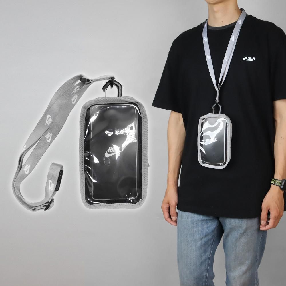 NIKE 耐吉   手機斜背包 Club Phone Crossbody Bag 灰 白 可觸控 防撕裂 斜背包 手機包 N100909600-7OS