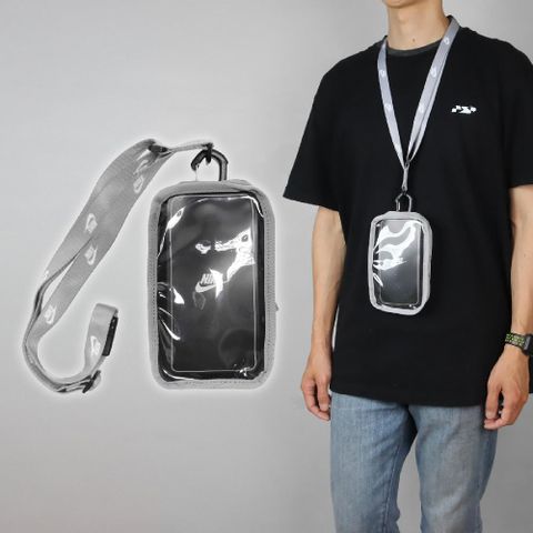 NIKE 耐吉 手機斜背包 Club Phone Crossbody Bag 灰 白 可觸控 防撕裂 斜背包 手機包 N100909600-7OS