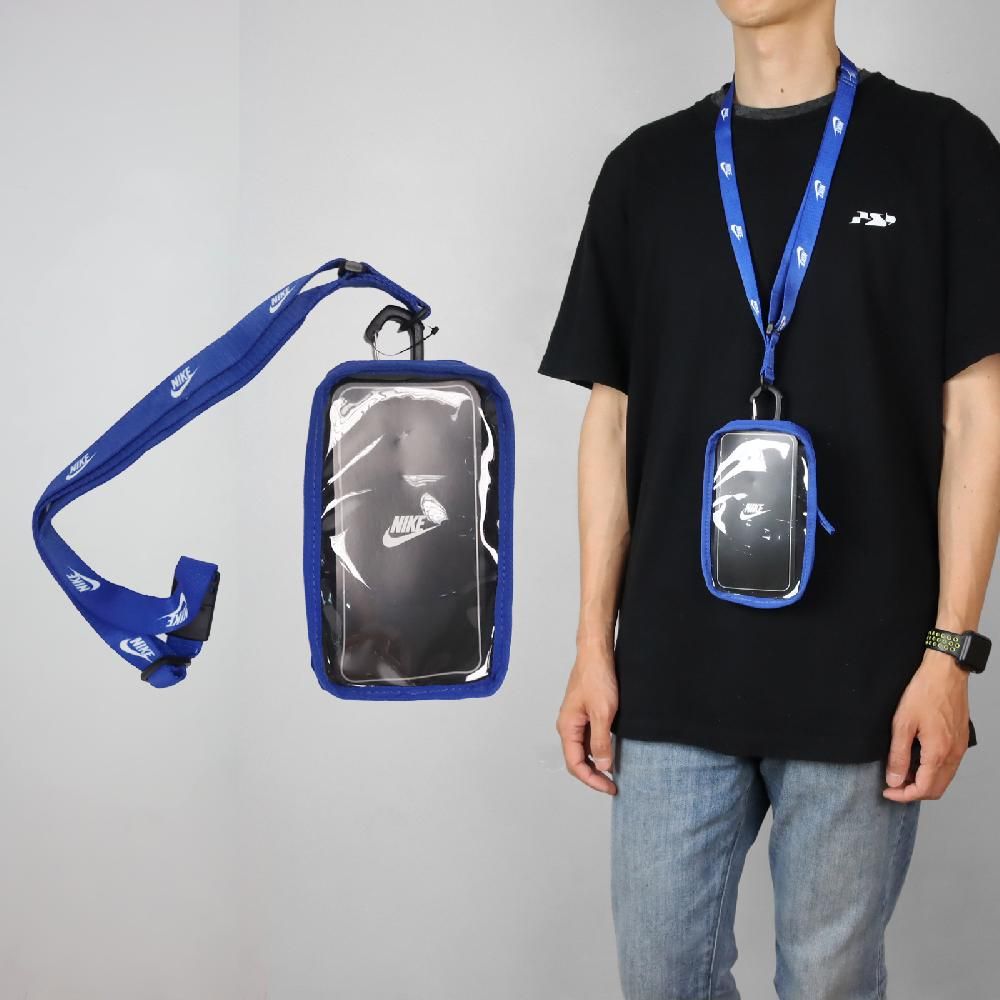 NIKE 耐吉   手機斜背包 Club Phone Crossbody Bag 藍 白 可觸控 防撕裂 斜背包 手機包 N100909649-2OS