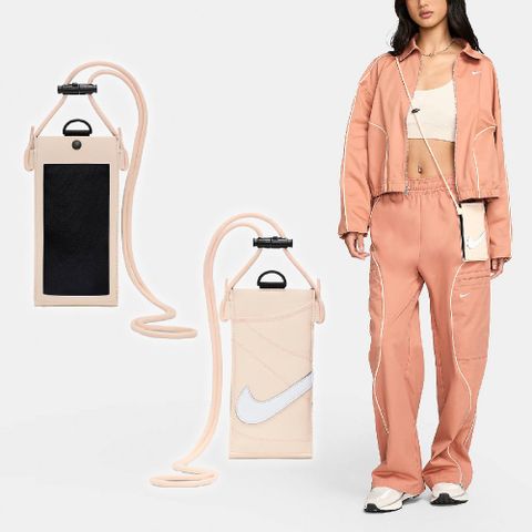 NIKE 耐吉 手機斜背包 Premium Phone Crossbody Bag 橘 白 可觸控 可調背帶 小包 N101003681-6OS