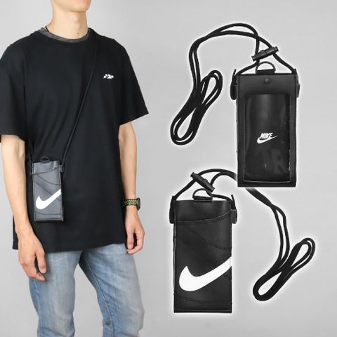 NIKE 耐吉 手機斜背包 Premium Phone Crossbody Bag 黑 白 可觸控 可調背帶 小包 N101003609-1OS