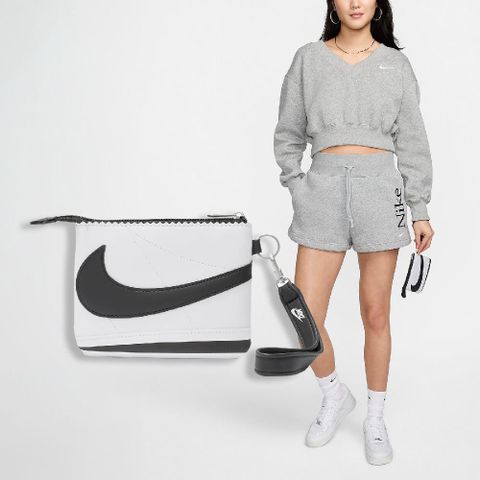 Nike 耐吉 錢包 Icon Cortez Wristlet 白 黑 皮革 手腕包 零錢包 大勾勾 N100973912-7OS