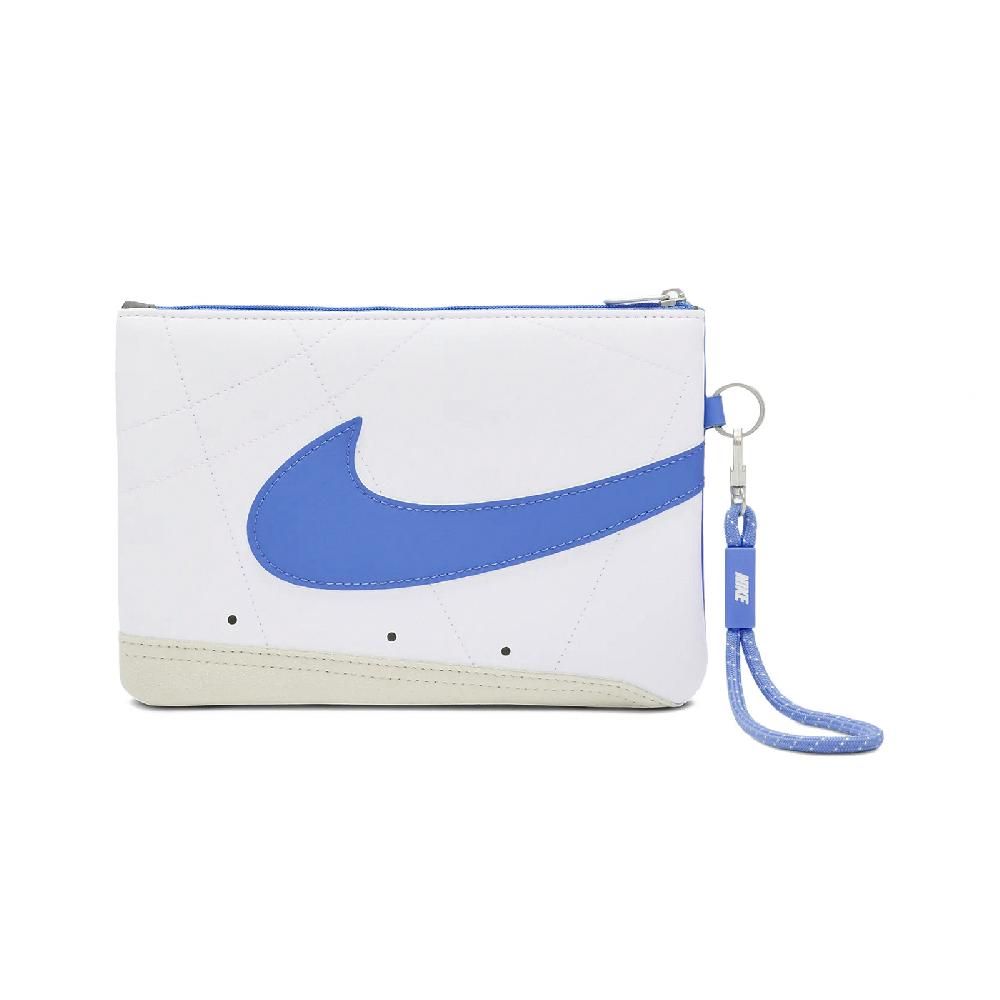 NIKE 耐吉   錢包 Icon Blazer Wristlet 白 藍 皮革 手腕包 隨身包 小包 大勾勾 N100994915-6OS