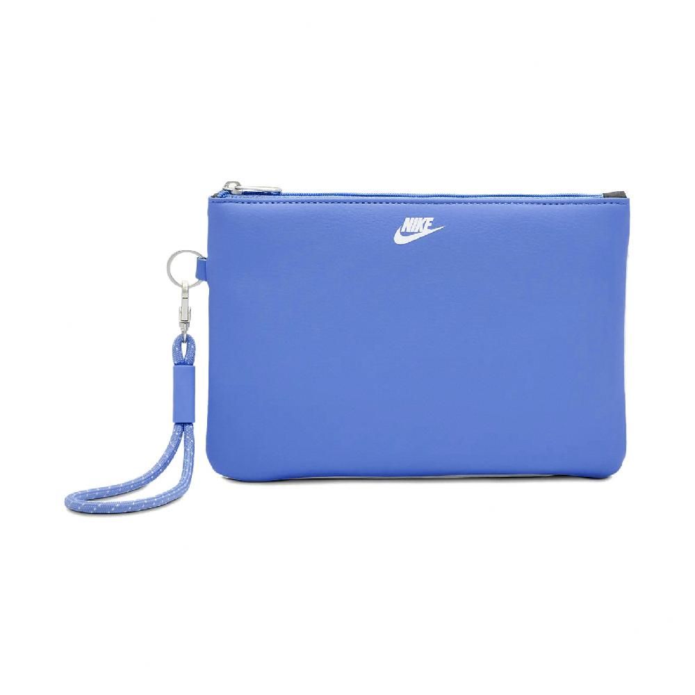 NIKE 耐吉   錢包 Icon Blazer Wristlet 白 藍 皮革 手腕包 隨身包 小包 大勾勾 N100994915-6OS