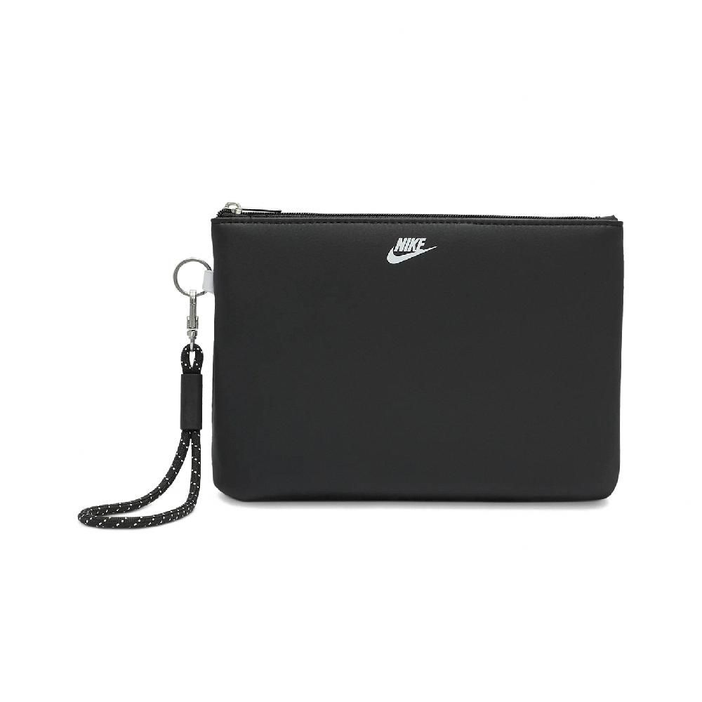 NIKE 耐吉   錢包 Icon Blazer Wristlet 黑 白 皮革 手腕包 隨身包 小包 大勾勾 N100994909-1OS