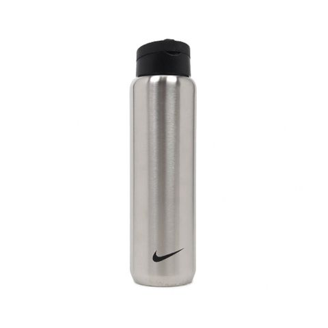 NIKE 耐吉 水壺 Straw Bottle 24oz 銀 黑 不鏽鋼 可拆吸管 保冷 耐刮 運動水壺 N100163295-324