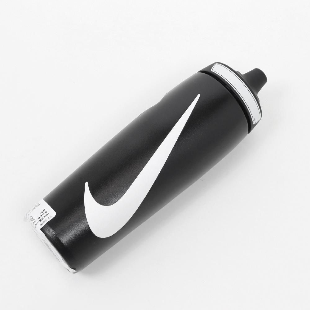 NIKE 耐吉   水壺 Refuel Water Bottle 24 oz 黑 白 可擠壓 單車 運動水壺 N100766609-124