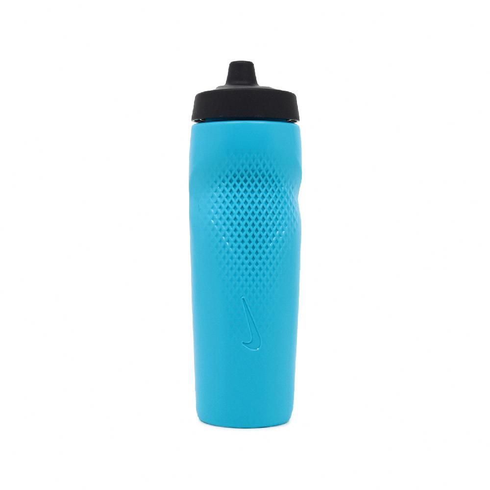 NIKE 耐吉   水壺 Refuel Water Bottle 24 oz 藍 白 可擠壓 單車 運動水壺 N100766642-224