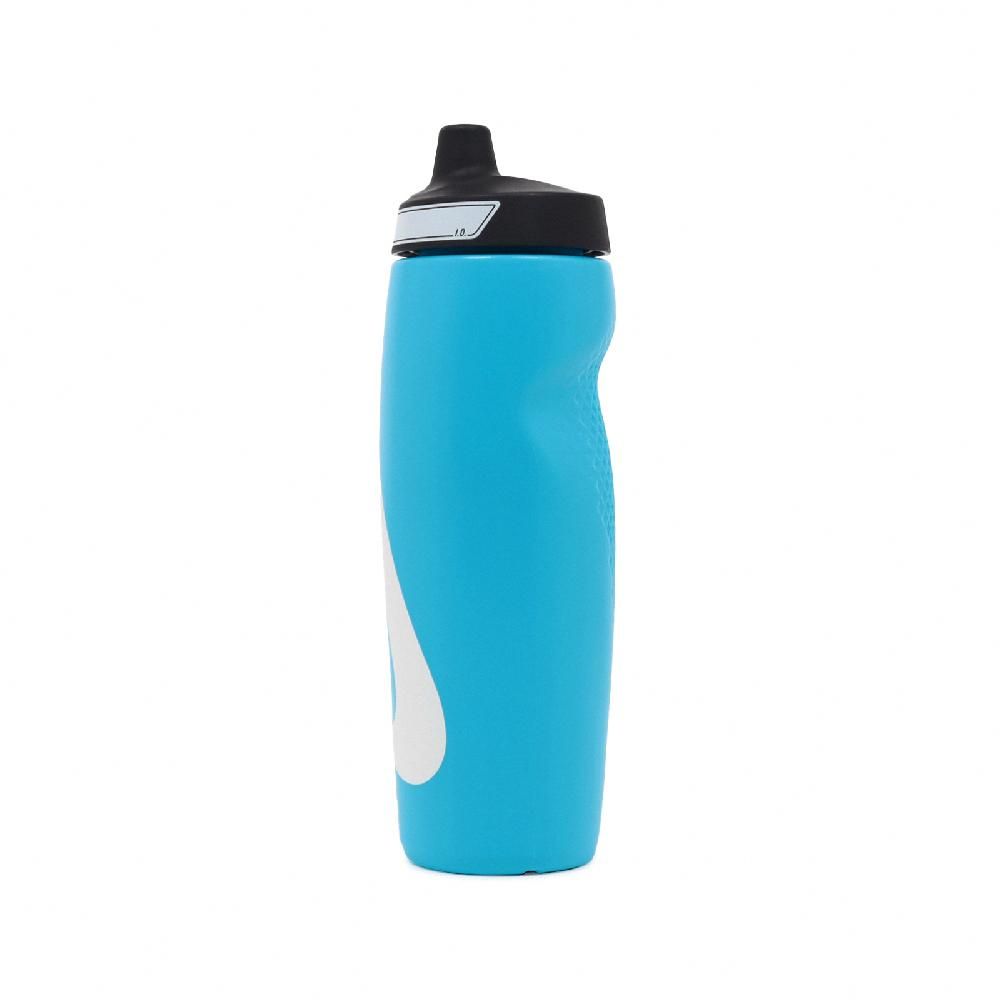 NIKE 耐吉   水壺 Refuel Water Bottle 24 oz 藍 白 可擠壓 單車 運動水壺 N100766642-224