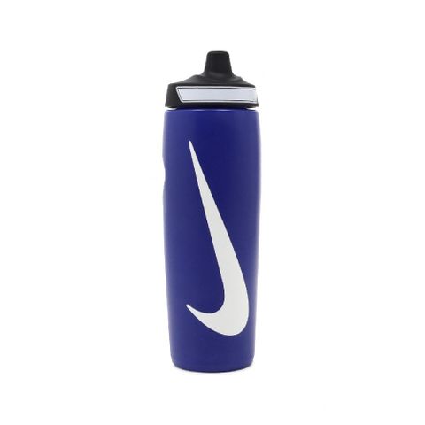 NIKE 耐吉 水壺 Refuel Water Bottle 24 oz 深藍 白 可擠壓 單車 運動水壺 N100766649-224