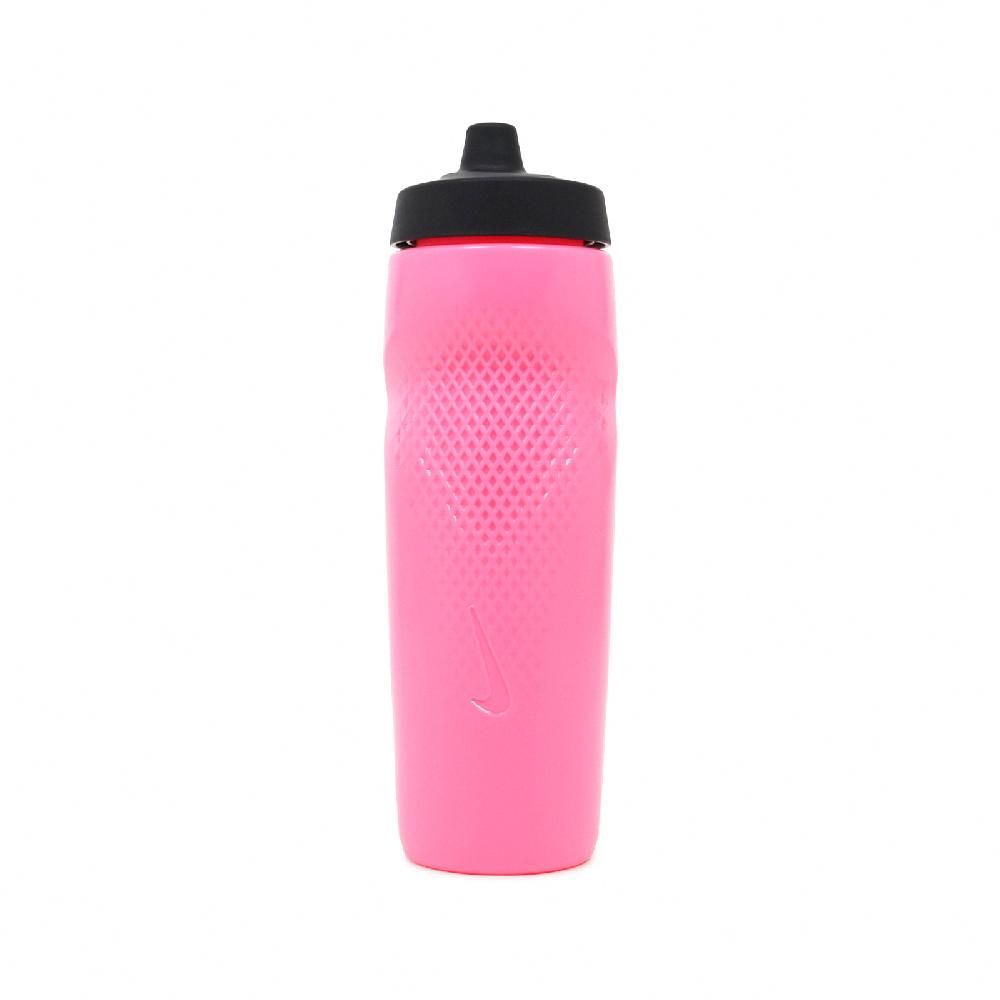 NIKE 耐吉   水壺 Refuel Water Bottle 24 oz 粉 白 可擠壓 單車 運動水壺 N100766663-424