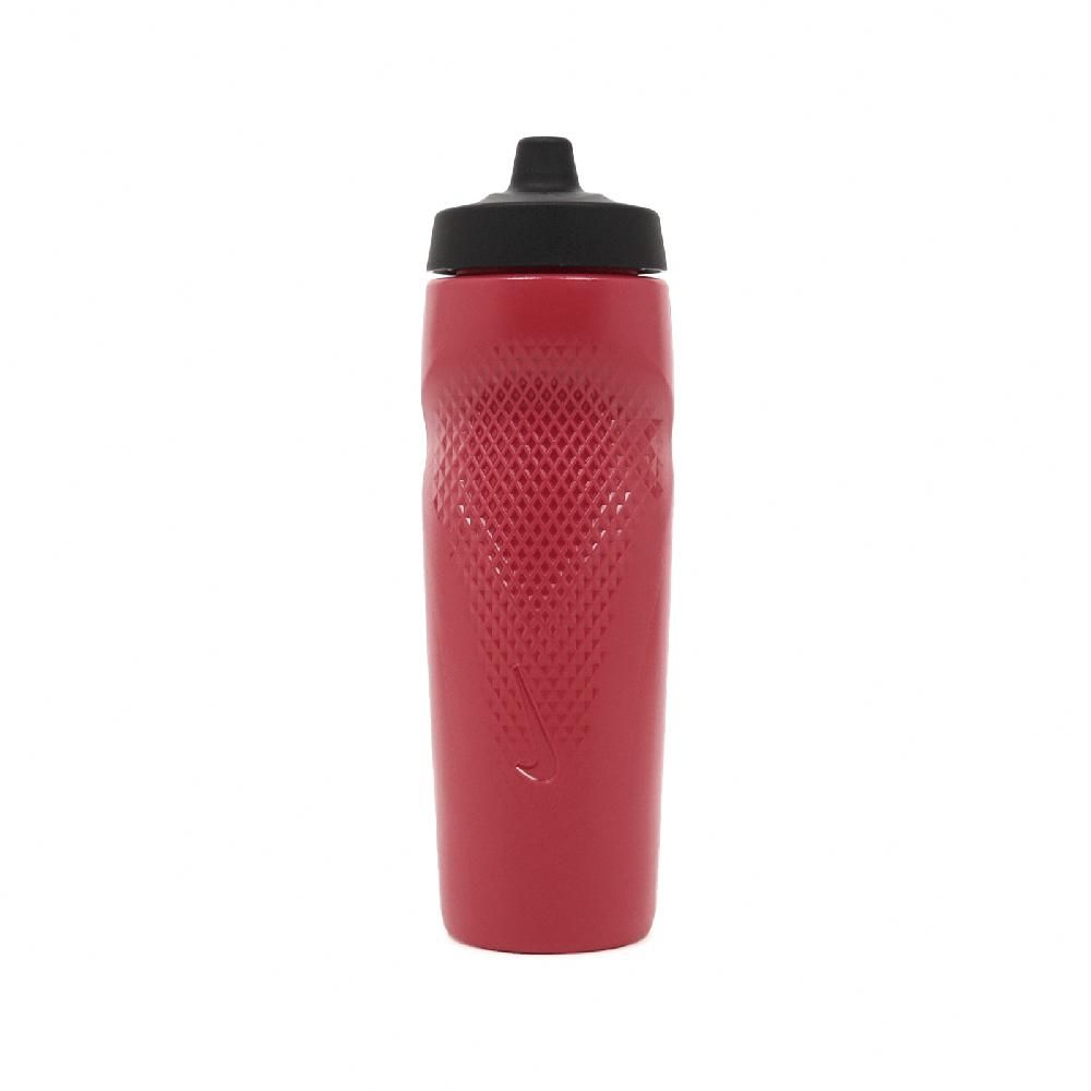 NIKE 耐吉   水壺 Refuel Water Bottle 24 oz 紅 白 可擠壓 單車 運動水壺 N100766669-224