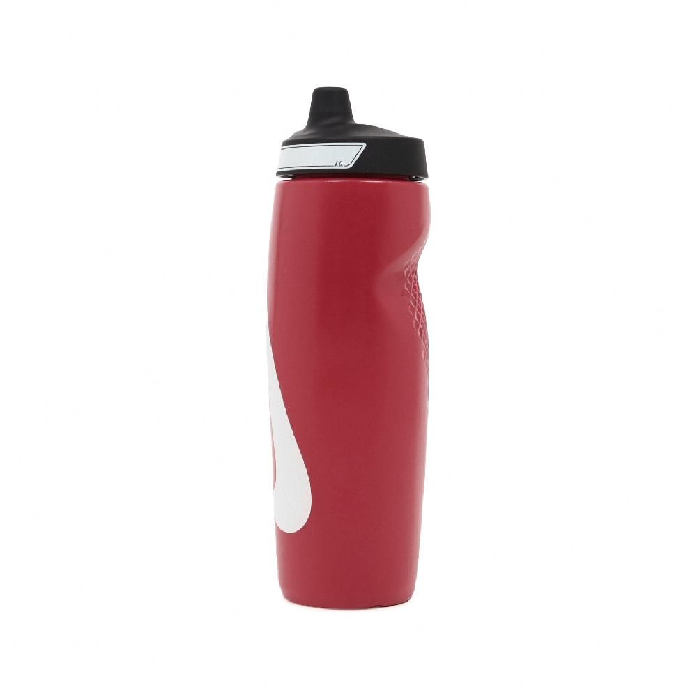 NIKE 耐吉   水壺 Refuel Water Bottle 24 oz 紅 白 可擠壓 單車 運動水壺 N100766669-224