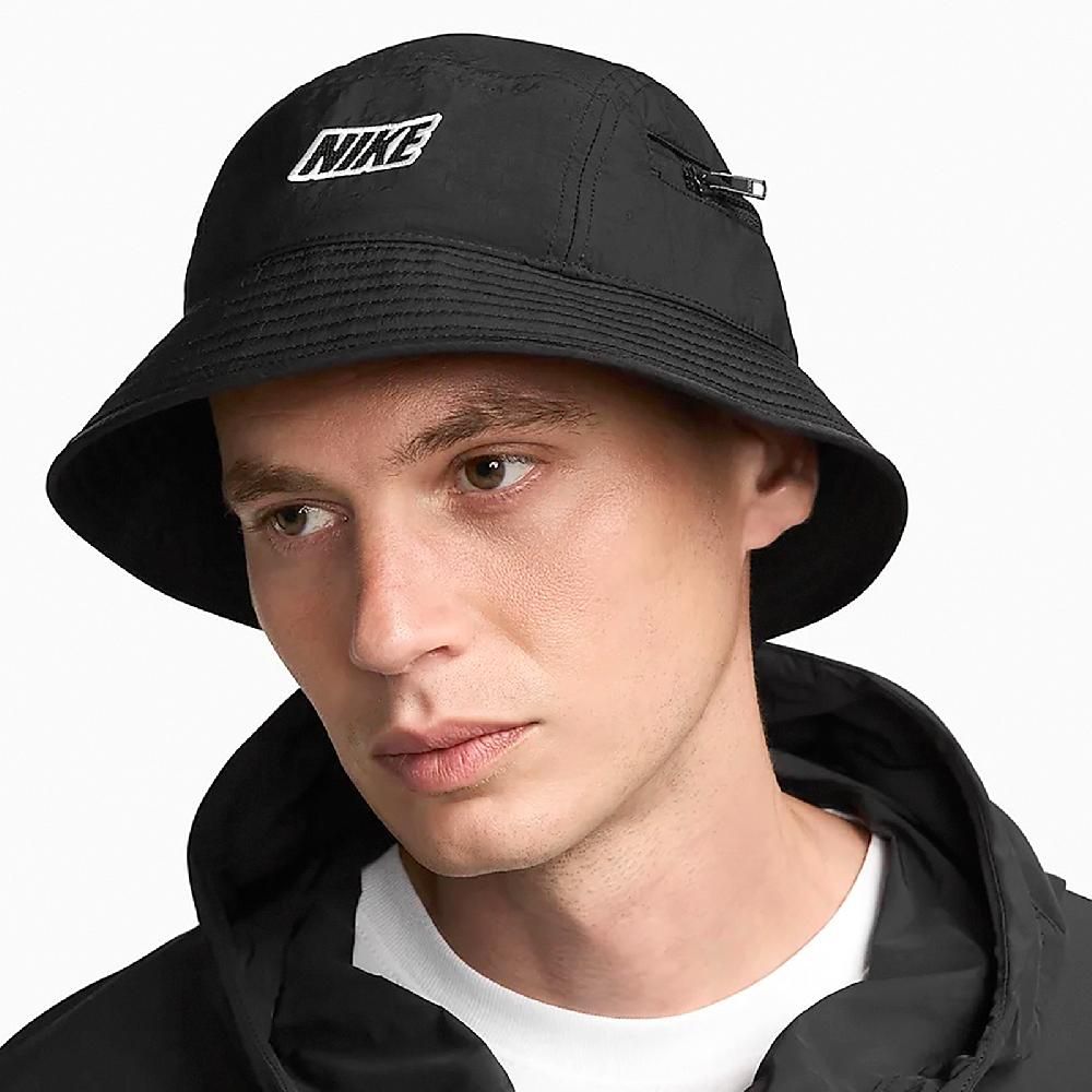 NIKE 耐吉   漁夫帽 Apex Bucket Hat 黑 白 尼龍 抗撕裂 防潑水 戶外 運動 帽子 FQ3277-010