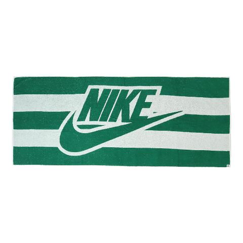 NIKE 耐吉 海灘毛巾 Club Pool Towel 綠 白 條紋 純棉 吸水 運動毛巾 毛巾 N101112311-9OS