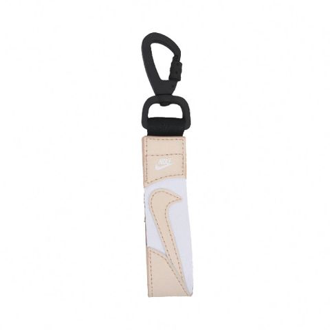 Nike 耐吉 鑰匙圈 Premium Key Holder 粉橘 白 皮革 勾勾 荔枝皮 N101104880-6OS