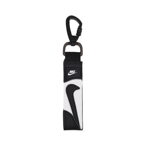 Nike 耐吉 鑰匙圈 Premium Key Holder 黑 白 皮革 勾勾 荔枝皮 N101104803-6OS