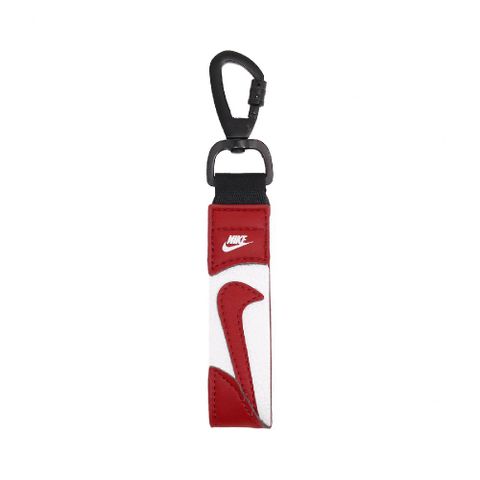 NIKE 耐吉 鑰匙圈 Key Holder Wrist Lanyard 紅 白 皮革 勾勾 荔枝皮 N101104765-9NS