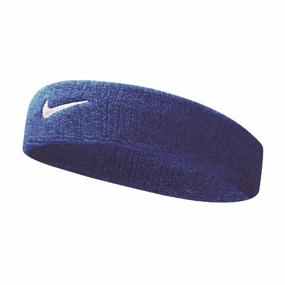 NIKE 耐吉   頭帶 Swoosh Headband 男女款 髮帶 毛巾布 籃球 健身 重訓 吸汗 透氣 藍白 NNN0740-2OS