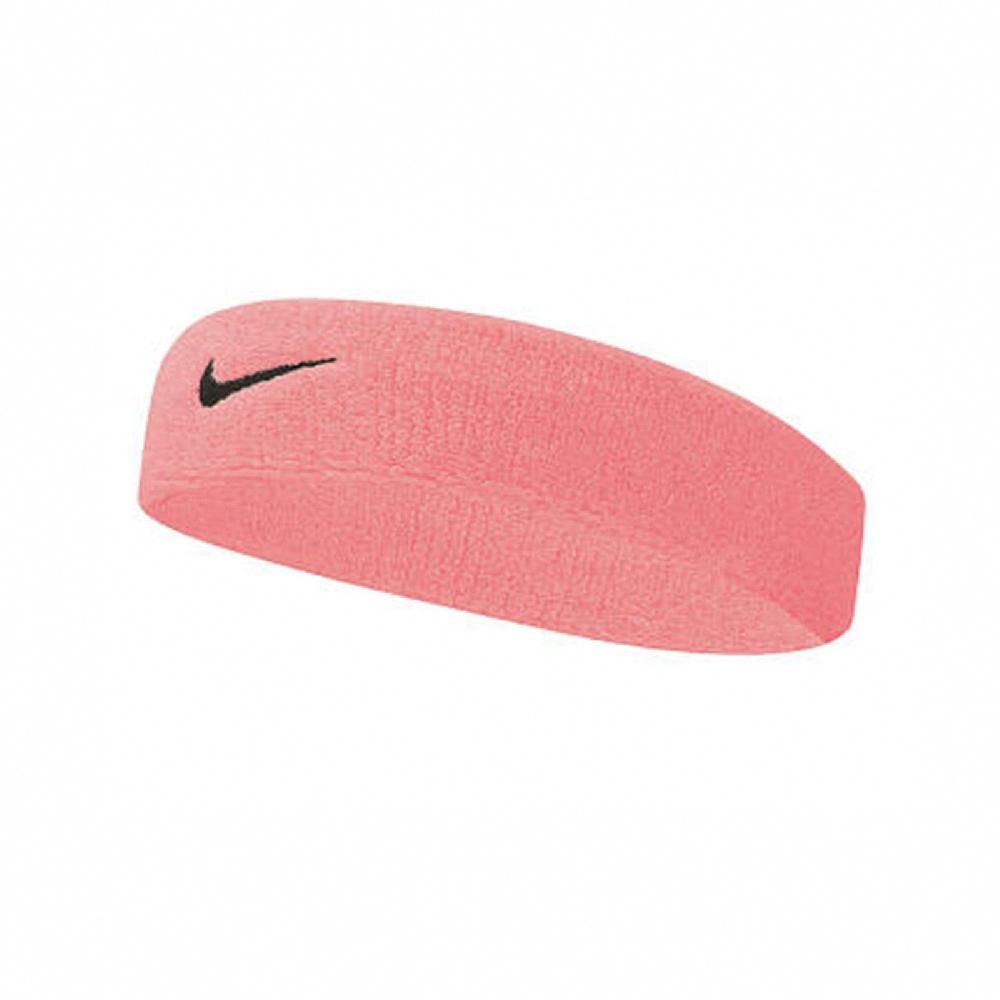 NIKE 耐吉 頭帶 Swoosh Headband 粉 黑色勾勾 毛巾布 運動頭帶 N000154467-7OS