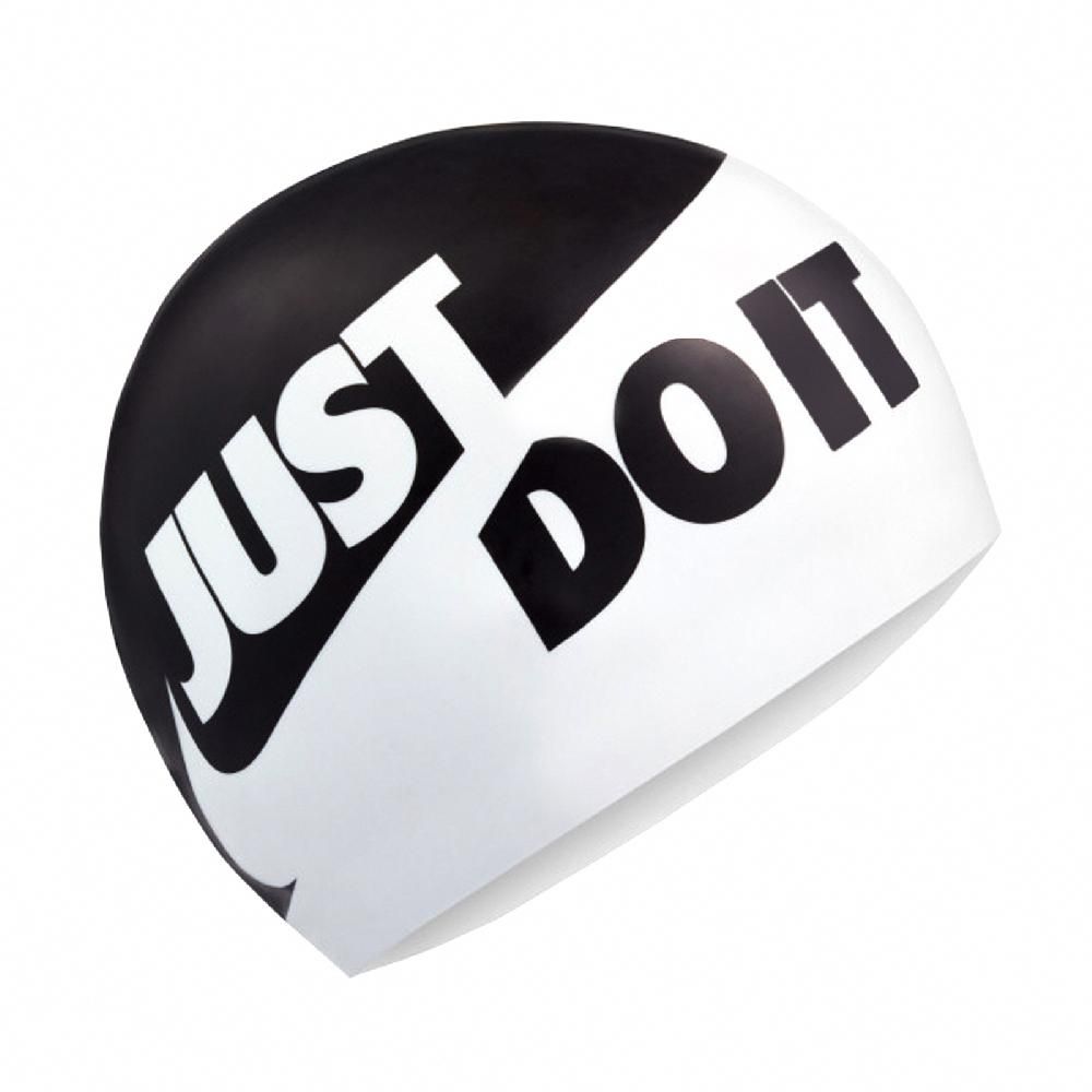 NIKE 耐吉 泳帽 JDI Silicone Swim Cap 黑 白 矽膠 游泳 運動 成人 NESS9164-001