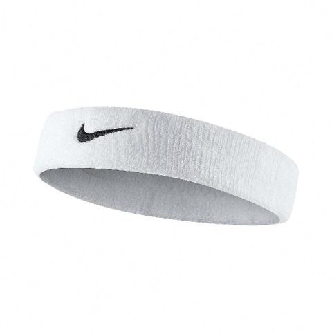 NIKE 耐吉 髮帶 Swoosh HeadBand 運動 男女款 頭帶 毛巾布 吸汗 戶外 網球 休閒穿搭 白 NNN0710-1OS