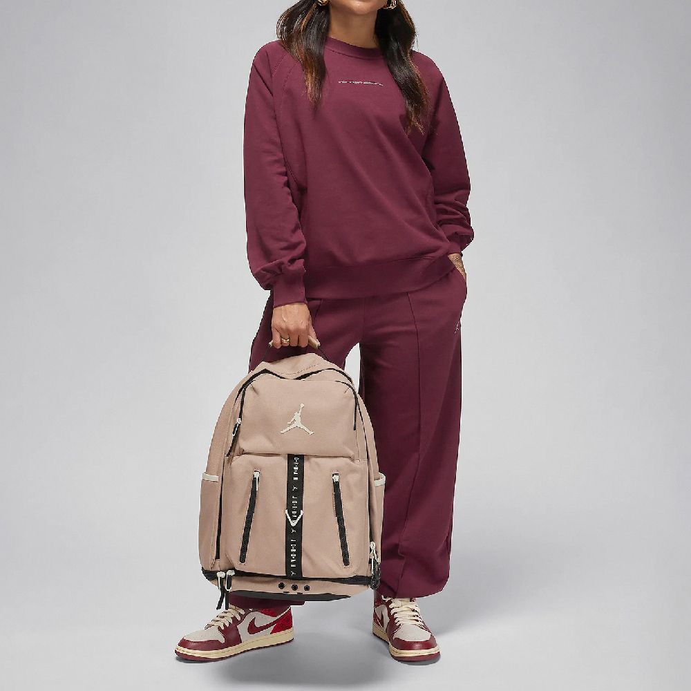 NIKE 耐吉   後背包 Jordan Sport Backpack 棕 黑 15吋 可裝鞋 筆電包 運動包 背包 JD2433002AD-002