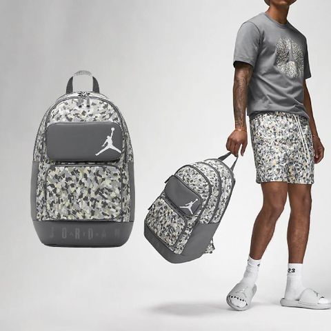 NIKE 耐吉 後背包 Jordan Essentials Backpack 灰黑 迷彩 15吋 筆電包 運動包 JD2433005AD-001