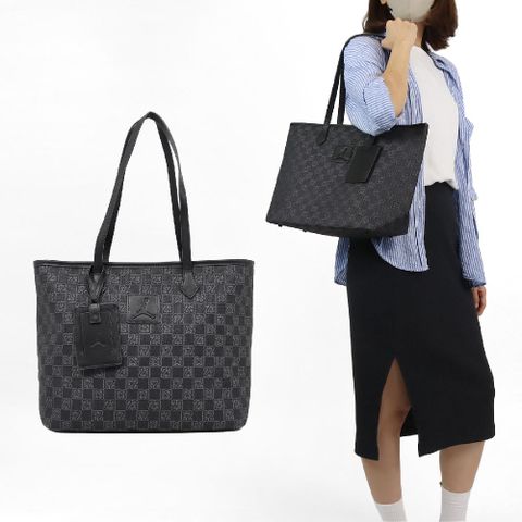 NIKE 耐吉 托特包 Jordan Monogram Tote Bag 黑灰 13吋 隨身包 筆電包 手提包 JD2433057AD-001