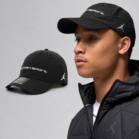 NIKE 耐吉 棒球帽 Jordan Club Unstructured Hat 黑 白 速乾 可調帽圍 老帽 帽子 FZ2020-010