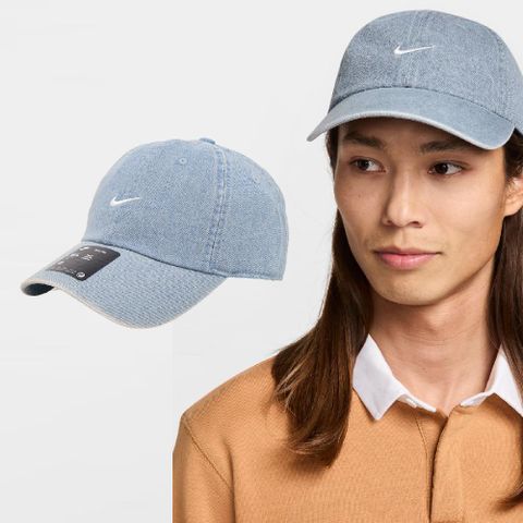 NIKE 耐吉 棒球帽 Cup Denim Cap 藍 白 丹寧 牛仔 水洗 復古 可調帽圍 老帽 帽子 HF0383-429