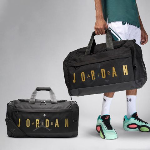 NIKE 耐吉 Nike 耐吉 行李袋 Jordan Velocity 60L 黑 金 大容量 訓練包 運動 手提 置鞋隔層 JD2443003AD-001