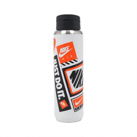 NIKE 耐吉 Nike 耐吉 水壺 Rcharge Stainless Steel Straw 白黑 不鏽鋼 防刮 吸管 水瓶 N100969711-424