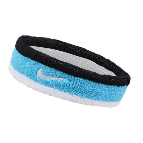 NIKE 耐吉 Nike 耐吉 頭帶 Swoosh 藍 黑 白 棉質 吸汗 毛巾布 籃球 運動 髮帶 N000154406-2OS