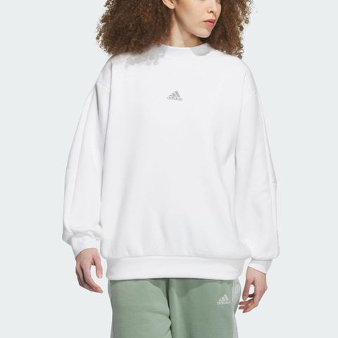 ADIDAS 愛迪達 Adidas Word Sweatshirt [IK9886] 女 長袖 上衣 亞洲版 運動 訓練 休閒 寬鬆 白綠