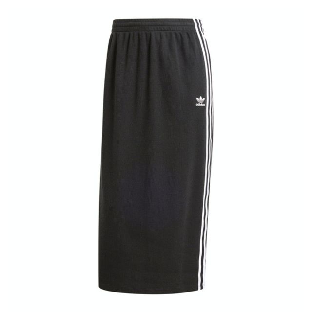 adidas Originals Adidas Knitted Skirt IY7279 女 長裙 運動 復古 三葉草 休閒 修身 簡約 黑白