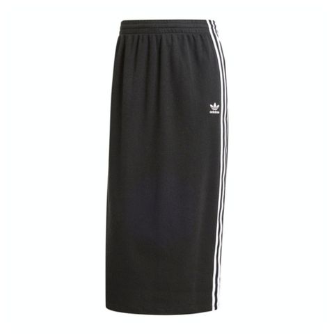 Adidas Knitted Skirt IY7279 女 長裙 運動 復古 三葉草 休閒 修身 簡約 黑白