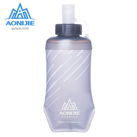 奧尼捷 AONIJIE 運動隨身軟式可摺疊能量飲軟水壺420ml 運動補水更立即