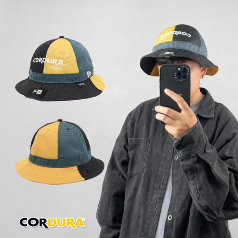 New Era 漁夫帽 Cordura Recycled 帽子 男女款 黑 綠 黃 撞色 遮陽 防曬 抗撕裂 NE13529203